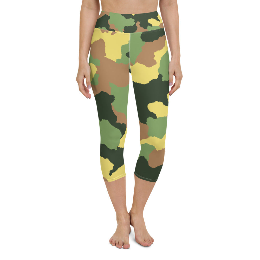 Camouflage Print Yoga Capri Leggings